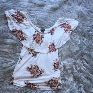 Floral print off the shoulder blouse